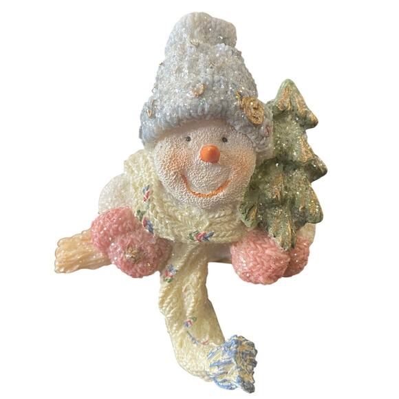 Vintage 2000 Cornerstone Creations Snowman Figurines Set of 2 Christmas Decor - Picture 2 of 7